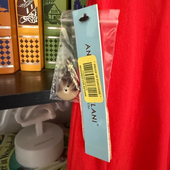 NWT Antonio Melani Red Linen Blend Button-Down Midi Skirt - Picture 5 of 9